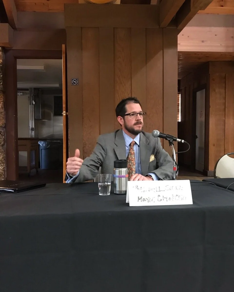 Mayor Randall Stone speaking on a public panel