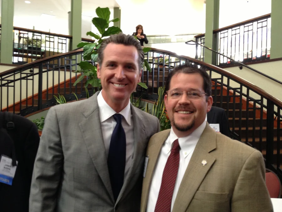 Randall Stone with Gavin Newsom at the Governing California Leadership Conference
